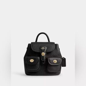 COACH Hadley Backpack Pebble Leather Black with Gold Hardware MSRP $275.00 CBH09